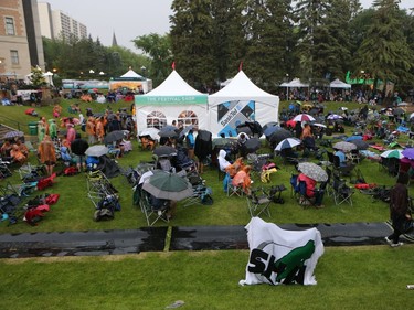 A downpour didn't stop the music or the fans who came to see Ms. Lauryn Hill play at the Bessborough Gardens main stage during the SaskTel Saskatchewan Jazz Festival, June 24, 2016.