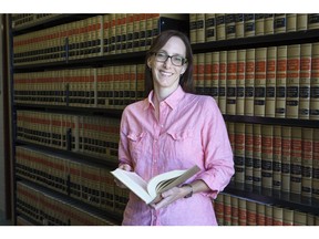 University of Saskatchewan law professor Barbara von Tigerstrom, who has been appointed to a task force regarding the legalization of marijuana, in law library, Thursday, June 30, 2016.