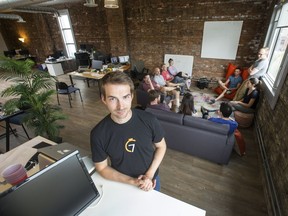 7Shifts CEO Jordan Boesch in his company's new downtown Saskatoon office. Boesch believes the city's tech sector is growing, and offers unique opportunities for talented local workers.