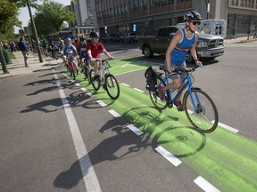 The City of Saskatoon's proposed active transportation plan aims to add 455 kilometres of on-street bike lanes, multi-use pathways and sidewalks over the next 30 to 40 years.