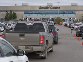 The parking lot at SaskTel Centre on Friday, June 9, 2016 for the first Garth Brooks concerts for the night.