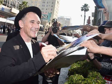 Actor Mark Rylance arrives on the red carpet for the US premiere of Disney's "The BFG" at the El Capitan Theatre on June 21, 2016 in Hollywood, California.