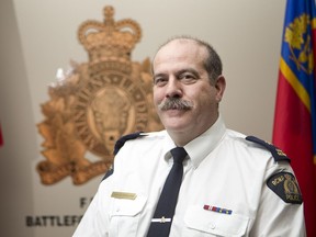 Inspector John Sutherland with the North Battleford RCMP detachment, poses for a photograph at the RCMP detachment in North Battleford.