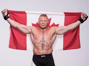 Brock Lesnar, who now calls Saskatchewan home, poses for a portrait during a UFC photo session on July 5, 2016 in Las Vegas, Nevada.