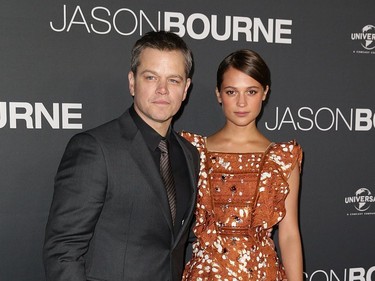 Matt Damon and Alicia Vikander arrive ahead of the "Jason Bourne" Australian premiere at Hoyts Entertainment Quarter on July 3, 2016 in Sydney, Australia.