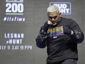 Mark Hunt works out during UFC 200 fight week on  July 7, 2016, in Las Vegas