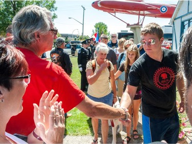 Military personnel, police officers, firefighters and emergency service workers were given a heroes welcome at the RCAF Lynx Club in Saskatoon for a reception to kick off the Wounded Warriors Weekend on July 28, 2016.