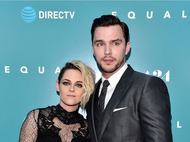 Actors Kristen Stewart and Nicholas Hoult attend the premiere of A24's "Equals" at ArcLight Hollywood on July 7, 2016 in Hollywood, California.
