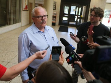 Prince Albert mayor Greg Dionne declares a state of emergency since the city's water supply is under threat after 200,000 litres of oil leaked into the North Saskatchewan River. July 25, 2016.