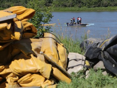 Workers are on site at the Prince Albert water treatment plant preparing for the 30-kilometre waterline that will bring water from the South Saskatchewan River on July 25, 2016.