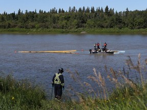 Workers are on site at the Prince Albert water treatment plant preparing for the 30-kilometre waterline that will bring water from the South Saskatchewan River on July 25, 2016.