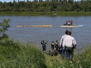 Workers are on site at the Prince Albert water treatment plant preparing for the 30-kilometre waterline that will bring water from the South Saskatchewan River on July 25, 2016.