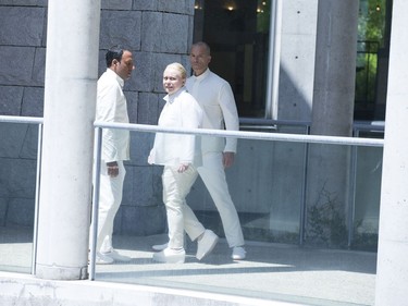 L-R: Rizwan Manji, Jacki Weaver and Guy Pearce star in "Equals."