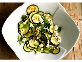 Roasted Zucchini Salad with Feta and Mint.