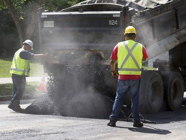 The City of Saskatoon has filled 100,900 potholes this year with this crew working in the 1100 block of Spadina Cres., July 7, 2016.