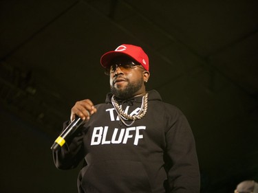 Big Boi and his band perform on the TD Mainstage in the Bessborough Gardens during the SaskTel Saskatchewan Jazz Festival in Saskatoon, July 2, 2016.