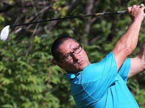 SASKATOON, SK - July 3, 2016 - Larry Mauvieux tees off during the final round of the Central Amateur golf championship at Saskatoon Golf and Country Club on July 3, 2016. (Michelle Berg / Saskatoon StarPhoenix)
