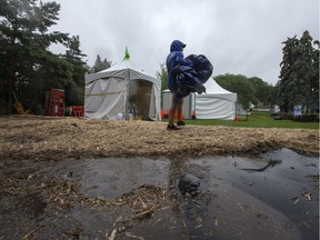 Rain soaked the Taste of Saskatchewan site on Spadina Crescent making setting up for the event a soggy affair on Monday, July 11.