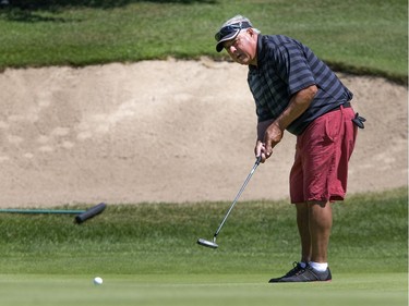 Keith Silvernagle putts during the Saskatchewan Senior Men's Golf Championship at the Willows, July 28, 2016.