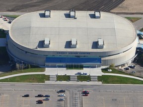 Saskatoon's Credit Union Centre, as pictured from the air on Oct. 8, 2010.