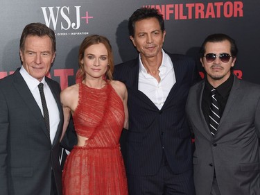 L-R: Bryan Cranston, Diane Kruger, Benjamin Bratt and John Leguizamo attend "The Infiltrator" New York premiere at AMC Loews Lincoln Square 13 Theatre on July 11, 2016 in New York City.