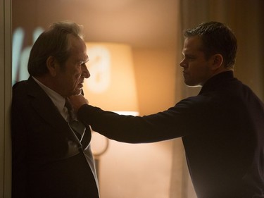 Tommy Lee Jones (L) and Matt Damon  star in "Jason Bourne."