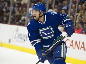 Wakaw's Linden Vey, shown here with the NHL's Vancouver Canucks, is now a Calgary Flame.(Gerry Kahrmann / PNG staff photo).