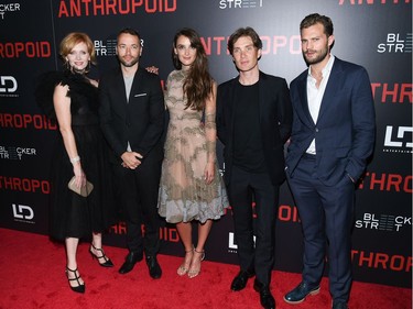 L-R: Anna Geislerova, Sean Ellis, Charlotte Le Bon, Cillian Murphy and Jamie Dornan attend the premiere of "Anthropoid" at AMC Loews Lincoln Square on August 4, 2016 in New York.