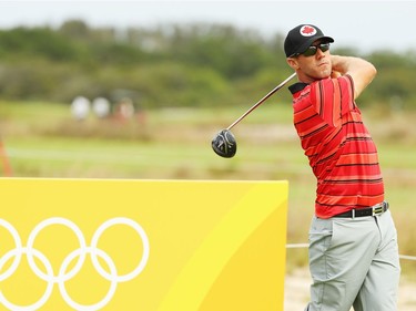 RIO DE JANEIRO, BRAZIL - AUGUST 08:  Graham Delaet of Canada hits a shot during a practice round during Day 3 of the Rio 2016 Olympic Games at Olympic Golf Course on August 8, 2016 in Rio de Janeiro, Brazil.