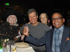 On Aug. 21, 2016, music icon Joni Mitchell attended a Chick Corea concert at the Catalina Bar and Grill in Los Angeles. (From left): Joni Mitchell, Chick Corea, Gayle Moran Corea and Herbie Hancock