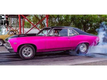 Kimberley Gullacher's '68 Acadian at the Saskatchewan International Raceway in Saskatoon.