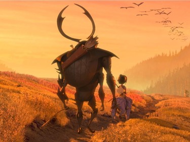 L-R: Beetle, Kubo and Monkey set off on a promising path in "Kubo and the Two Strings."