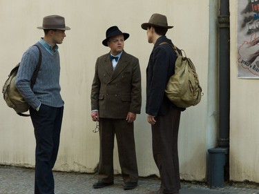 L-R: Jamie Dornan, Toby Jones and Cillian Murphy star in "Anthropoid."