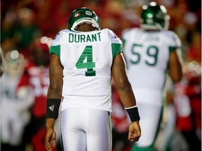 It was a disappointing night for Darian Durant and the Saskatchewan Roughriders as they lost 35-15 to the host Calgary Stampeders on Thursday.