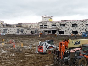 Construction underway on a new joint school for use by public and separate division students in Regina.