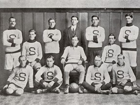 Reginald Bateman (centre rear) was captain of the U of S football (soccer) team that played the University of Alberta in the first inter-university competition in the fall of 1911. (University of Saskatchewan Archives and Special Collections) (for Saskatoon StarPhoenix, Sept. 10, 2016)