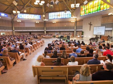 The Saskatoon Catholic Schools teachers and staff fill the Cathedral of the Holy Family for the school divisions annual opening day celebration on August 31, 2016.