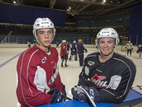 Saskatoon Blades Chase Wouters (left) and Jantzen Leslie are expected to make the WHL team.