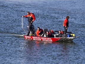 The Saskatoon Fire Department's water rescue boat is pictured in a file photo.