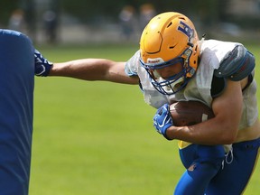 The Saskatoon Hilltops hope to have a strong running game, again, in 2016, relying on star running back Logan Fischer, Liam Murphy, Des Vessey and Adam Machart. (Michelle Berg / The StarPhoenix)