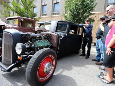 Bill Styranko and Dave Bridgewater show off their 1931 Ford Model A Victoria at the Show and Shine in Saskatoon on August 21, 2016.