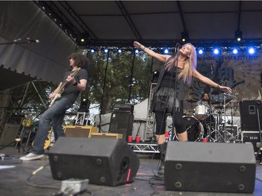 Sass Jordan performs during Rock the River at the Bessborough Gardens in Saskatoon, August 19, 2016.