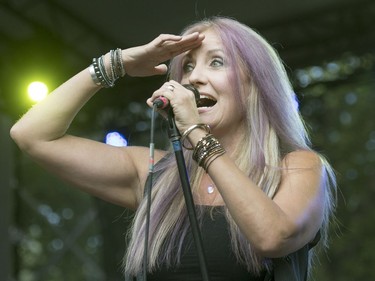 Sass Jordan performs during Rock the River at the Besborough Gardens in Saskatoon, August 19, 2016.