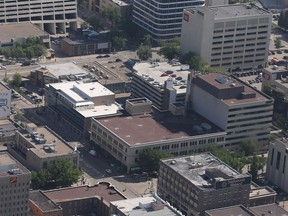 A project that would include the tallest building in Saskatchewan is going through some changes, but is still planned for this block in downtown Saskatoon, according to the developer, North Prairie Developments Ltd. (Greg Pender/The StarPhoenix)