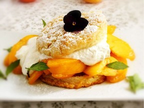 Shortcakes with Marinated Peaches and Honey Whipped Cream. Photo by Renee Kohlman