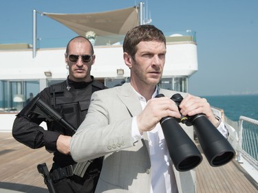 Sam Hazeldine (R) stars in "Mechanic: Resurrection."