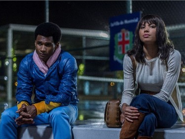 Usher Raymond and Jurnee Smollett-Bell star in "Hands of Stone."