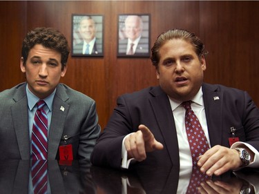 Miles Teller (L) and Jonah Hill star in "War Dogs."
