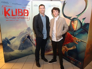 Travis Knight (L) and Art Parkinson at a special screening of "Kubo And The Two Strings" at Regal South Beach on August 8, 2016 in Miami, Florida.