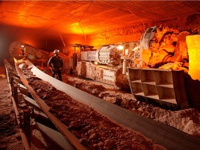 Potash Corp. of Saskatchewan Inc. expects strong global shipments for the rest of this year.    (Local Input~ UNDATED - An April 2011 handout photo of Potash Corp. of Saskatchewan Lanigan mine in Lanigan, Sasketchewan, Canada. Handout/ Potash Corp.) ORG XMIT: POS2013032000113957